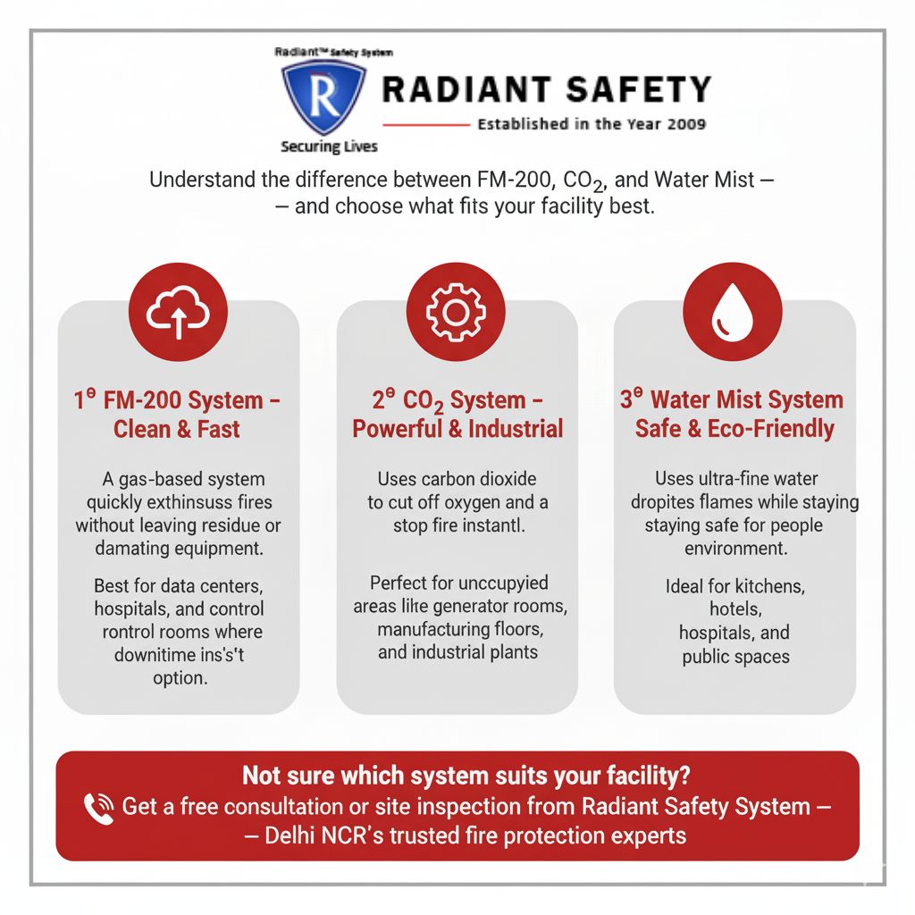 FM-200 vs CO₂ vs Water Mist Systems: Which Fire Suppression Solution Is Best for You?